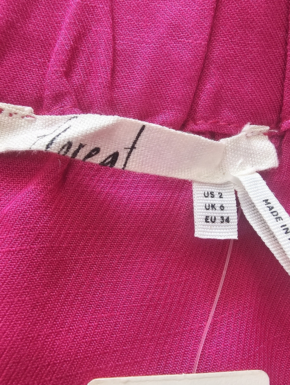 NWT Anthropologie Floreat Balloor Sleeve Peasant Top Size 2 Magenta Linen Blend - Picture 8 of 15